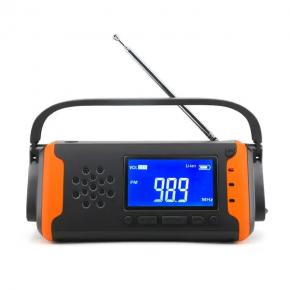 Outdoor solar radio with hand crankand solar power for emergency